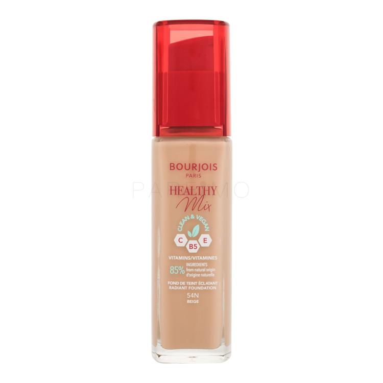 BOURJOIS Paris Healthy Mix Clean &amp; Vegan Radiant Foundation Alapozó nőknek 30 ml Változat 54N Beige