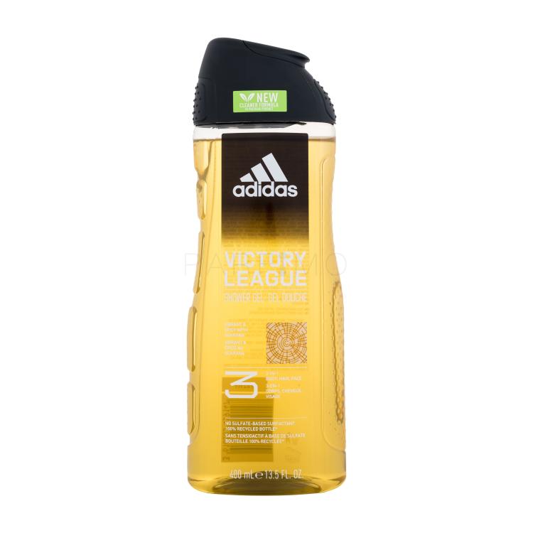 Adidas Victory League Shower Gel 3-In-1 New Cleaner Formula Tusfürdő férfiaknak 400 ml