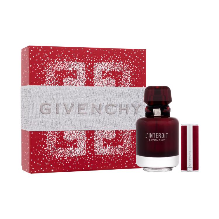 Givenchy L&#039;Interdit Rouge Ajándékcsomagok Eau de Parfum 50 ml + Le Rouge Deep Velvet rúzs 1,5 g 37 Rouge Grainé