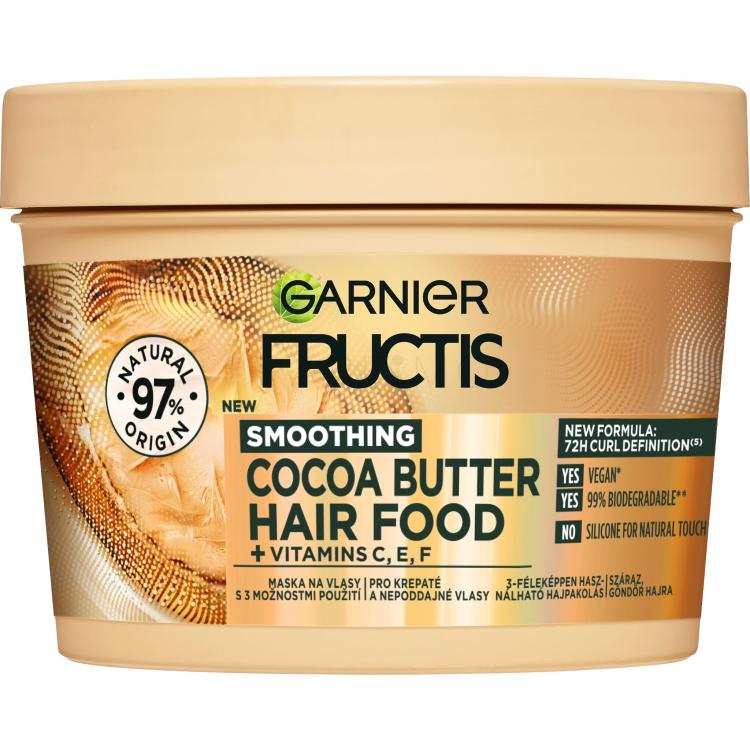 Garnier Fructis Hair Food Cocoa Butter Extra Smoothing Mask Hajpakolás nőknek 400 ml