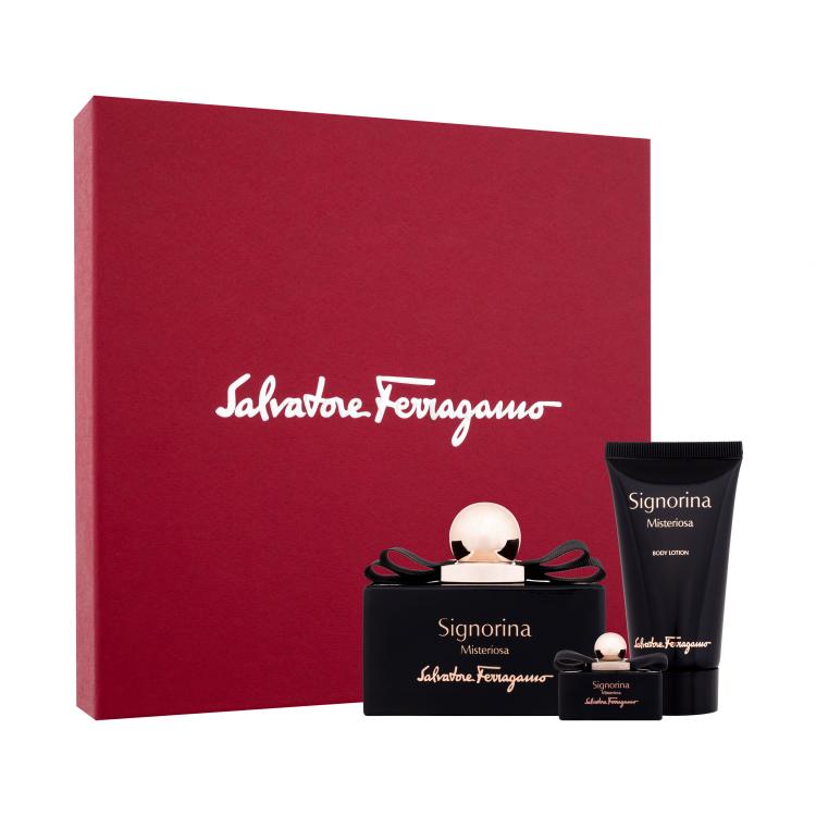 Salvatore Ferragamo Signorina Misteriosa Ajándékcsomagok Eau de Parfum 100 ml + Eau de Parfum 5 ml + testápoló tej 50 ml