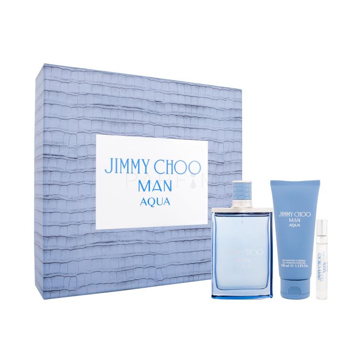 Jimmy Choo Jimmy Choo Man Aqua Ajándékcsomagok Eau de Toilette 100 ml + Eau de Toilette 7,5 ml + tusfürdő 100 ml