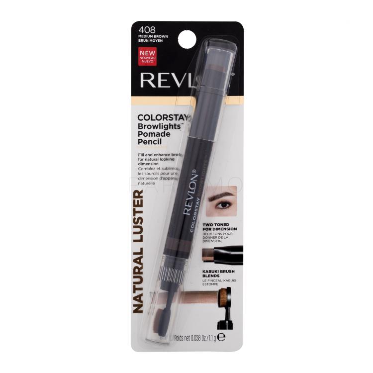 Revlon Colorstay Browlights Pomade Pencil Szemöldökceruza nőknek 1,1 g Változat 408 Medium Brown