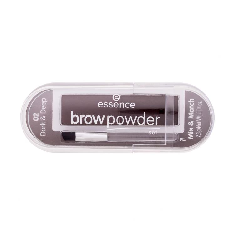Essence Brow Powder Set Szemöldökpúder nőknek 2,3 g Változat 02 Dark &amp; Deep