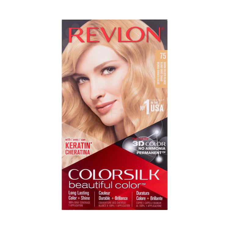 Revlon Colorsilk Beautiful Color Hajfesték nőknek 59,1 ml Változat 75 Warm Golden Blonde