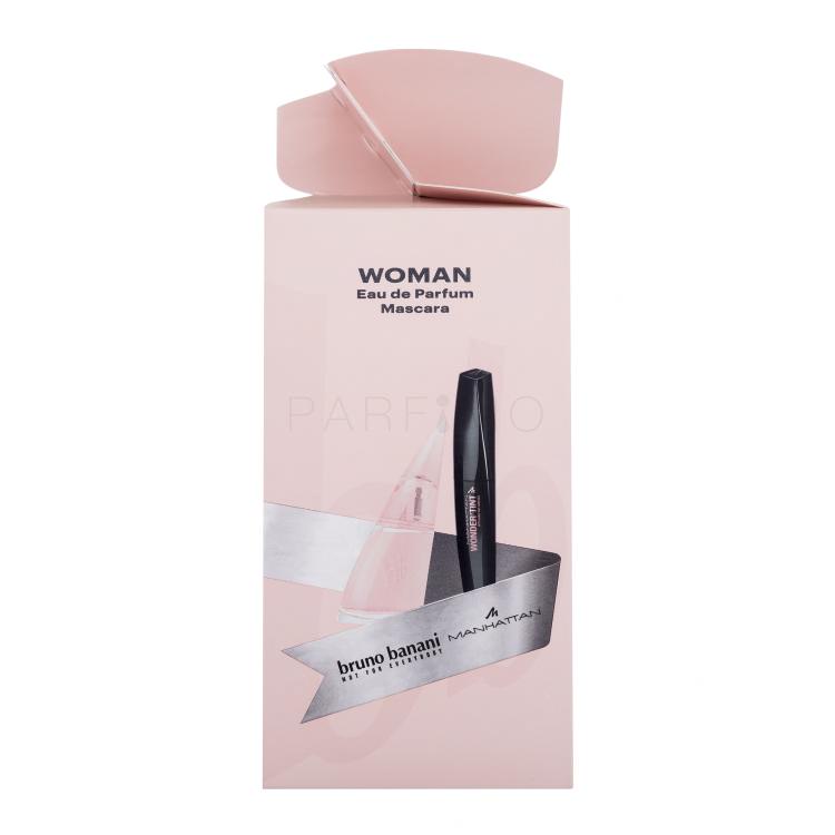 Bruno Banani Woman Ajándékcsomagok eau de parfum 30 ml + Manhattan Wonder&#039;Tint Mascara szempillaspirál 11 ml 001 Black