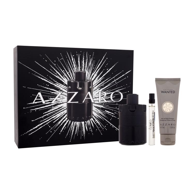 Azzaro The Most Wanted Ajándékcsomagok eau de parfum 100 ml + eau de parfum 10 ml + Wanted sampon hajra és testre 75 ml