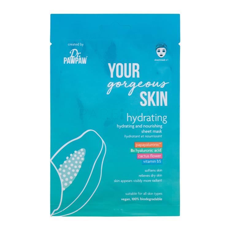 Dr. PAWPAW Your Gorgeous Skin Hydrating Sheet Mask Arcmaszk nőknek 25 ml