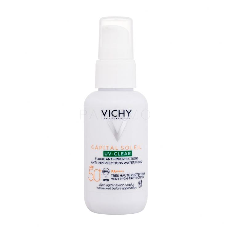Vichy Capital Soleil UV-Clear Anti-Imperfections Water Fluid SPF50+ Fényvédő készítmény arcra nőknek 40 ml