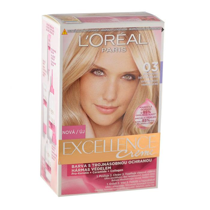 L&#039;Oréal Paris Excellence Creme Triple Protection Hajfesték nőknek 1 db Változat 03 Lightest Natural Ash Blonde