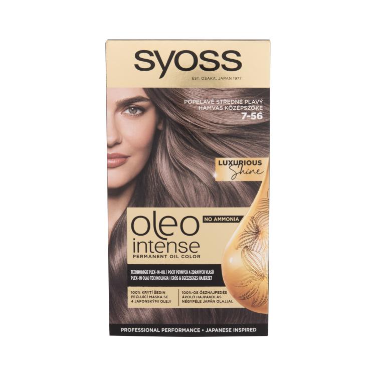 Syoss Oleo Intense Permanent Oil Color Hajfesték nőknek 50 ml Változat 7-56 Ashy Medium Blonde
