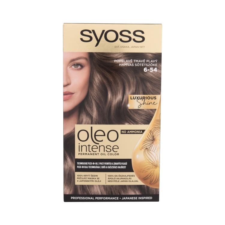 Syoss Oleo Intense Permanent Oil Color Hajfesték nőknek 50 ml Változat 6-54 Ash Dark Brown