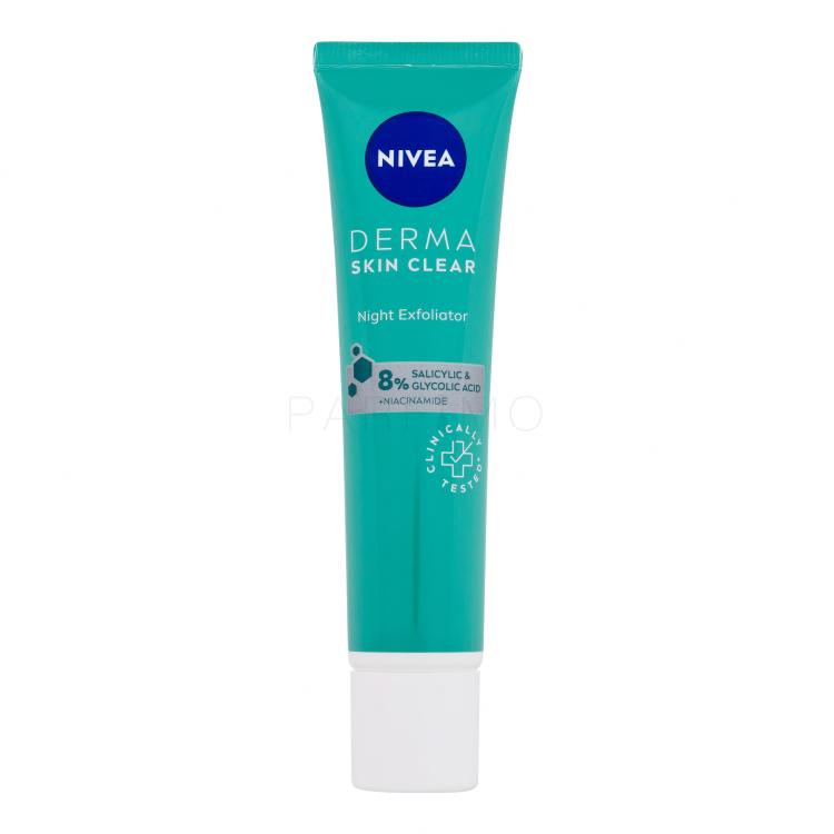 Nivea Derma Skin Clear Night Exfoliator Bőrradír nőknek 40 ml