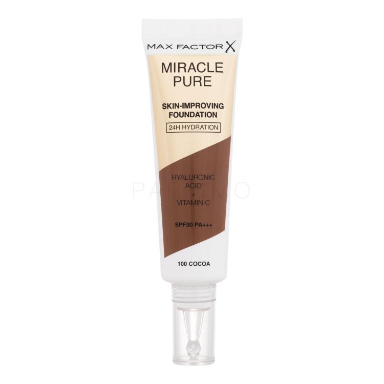 Max Factor Miracle Pure Skin-Improving Foundation SPF30 Alapozó nőknek 30 ml Változat 100 Cocoa