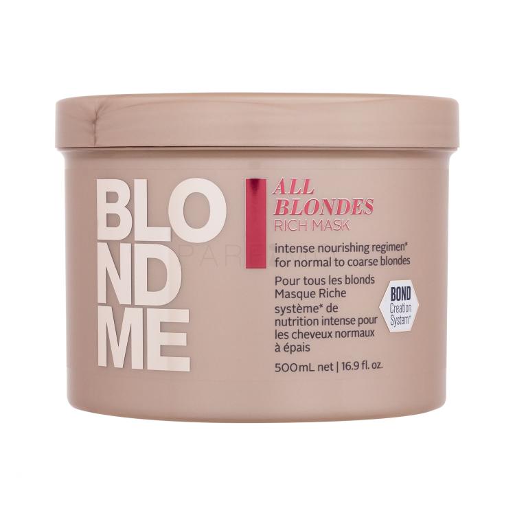 Schwarzkopf Professional Blond Me All Blondes Rich Mask Hajpakolás nőknek 500 ml