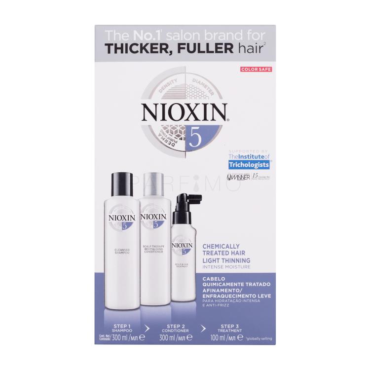 Nioxin System 5 Ajándékcsomagok System 5 Cleanser Shampoo sampon 300 ml + System 5 Revitalising Conditioner hajkondicionáló 300 ml + System 5 Scalp &amp; Hair Treatment hajápoló 100 ml