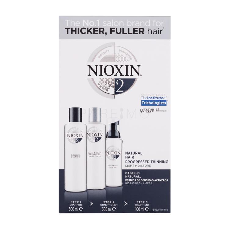 Nioxin System 2 Ajándékcsomagok System 2 Cleanser Shampoo sampon 300 ml + System 2 Revitalising Conditioner hajkondicionáló 300 ml + System 2 Scalp &amp; Hair Treatment hajápoló 100 ml