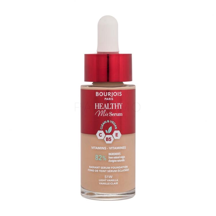 BOURJOIS Paris Healthy Mix Clean &amp; Vegan Serum Foundation Alapozó nőknek 30 ml Változat 51 Light Vanilla