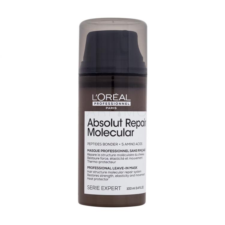 L'Oréal Professionnel Absolut Repair Molecular Professional Leave-In Mask Hajpakolás nőknek 100 ml