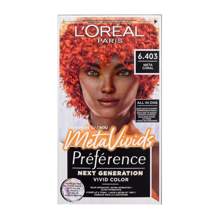 L&#039;Oréal Paris Préférence Meta Vivids Hajfesték nőknek 75 ml Változat 6.403 Meta Coral
