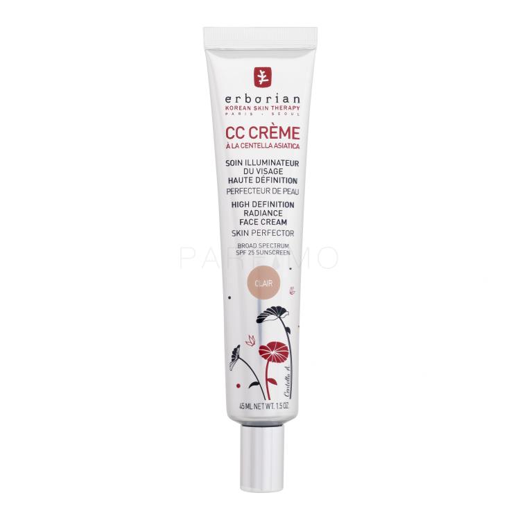 Erborian CC Crème High Definition Radiance Face Cream SPF25 CC krém nőknek 45 ml Változat Clair