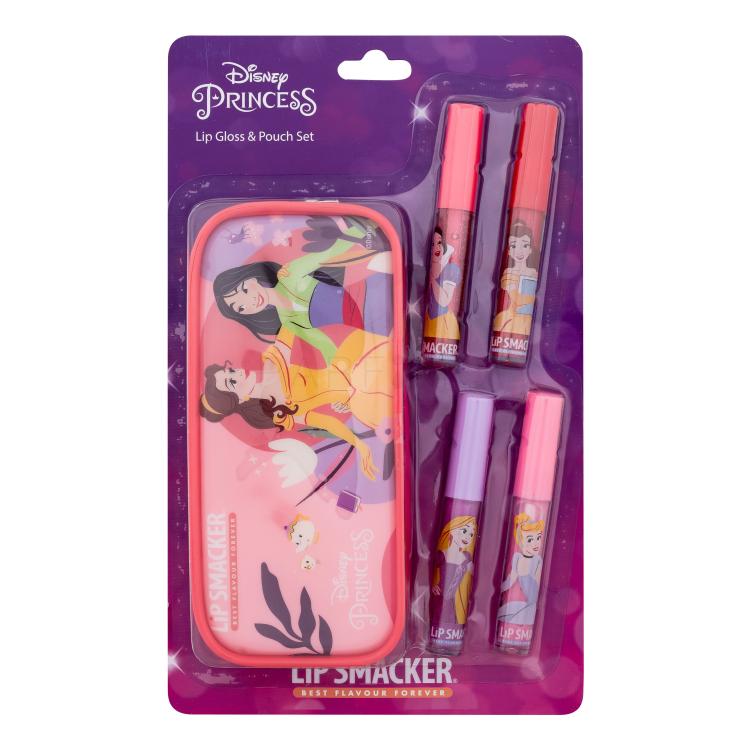 Lip Smacker Disney Princess Lip Gloss &amp; Pouch Set Ajándékcsomagok szájfény 4 x 6 ml + kozmetikai táska