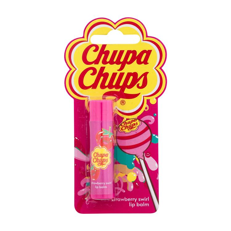 Chupa Chups Lip Balm Strawberry Swirl Ajakbalzsam gyermekeknek 4 g