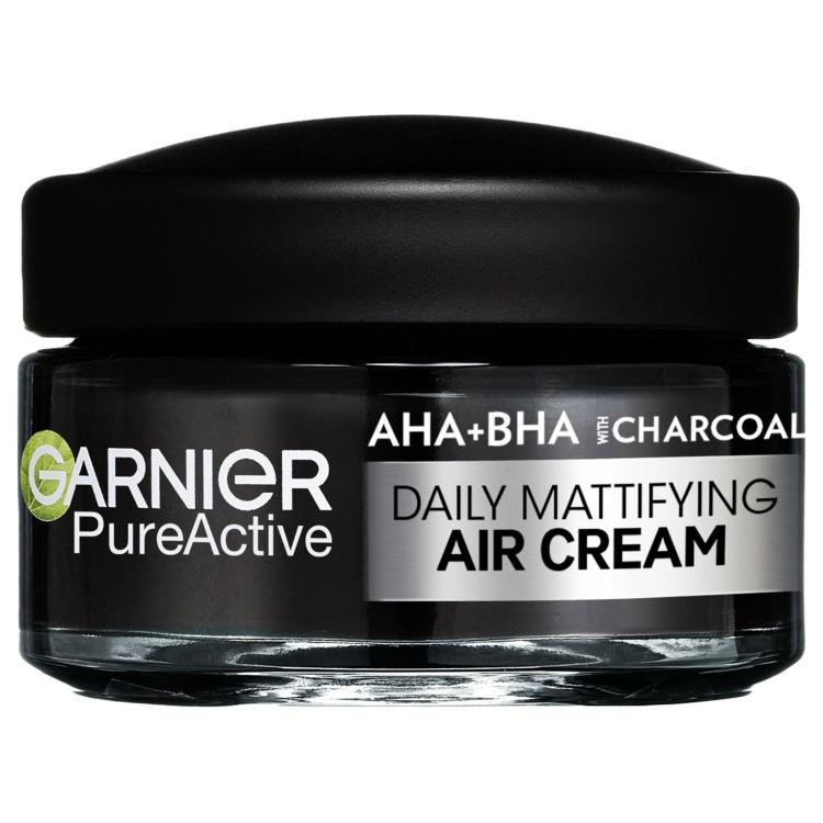 Garnier Pure Active AHA + BHA Charcoal Daily Mattifying Air Cream Nappali arckrém 50 ml