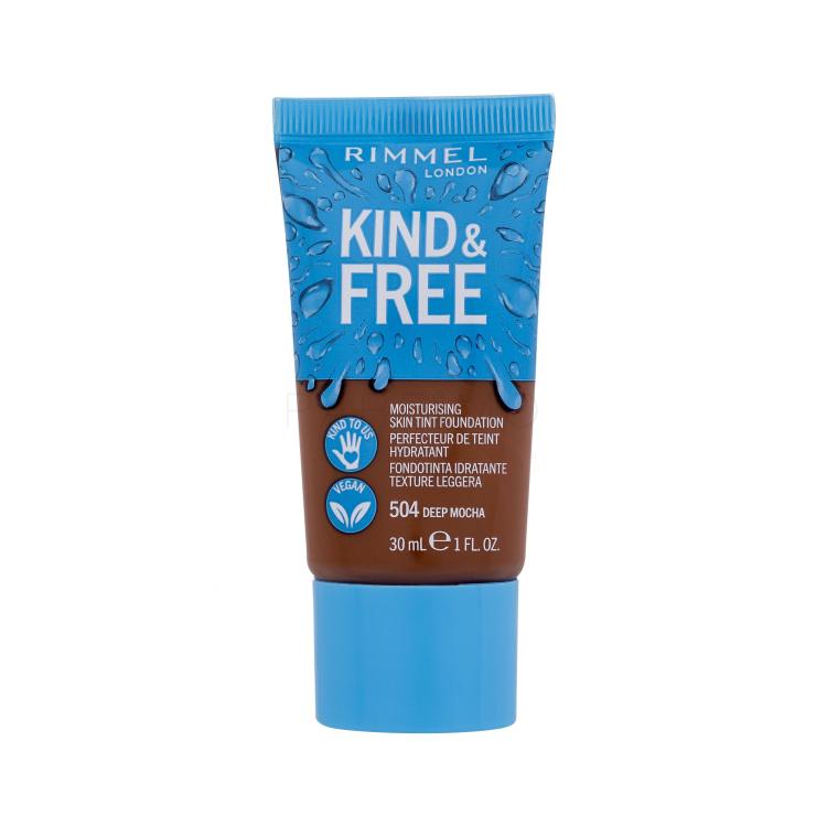 Rimmel London Kind &amp; Free Skin Tint Foundation Alapozó nőknek 30 ml Változat 504 Deep Mocha