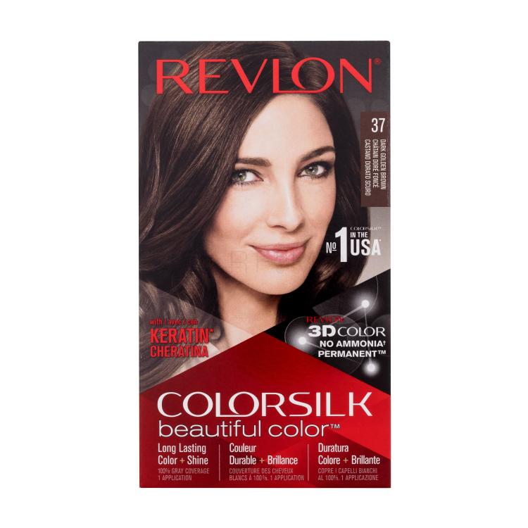 Revlon Colorsilk Beautiful Color Hajfesték nőknek 59,1 ml Változat 37 Dark Golden Brown