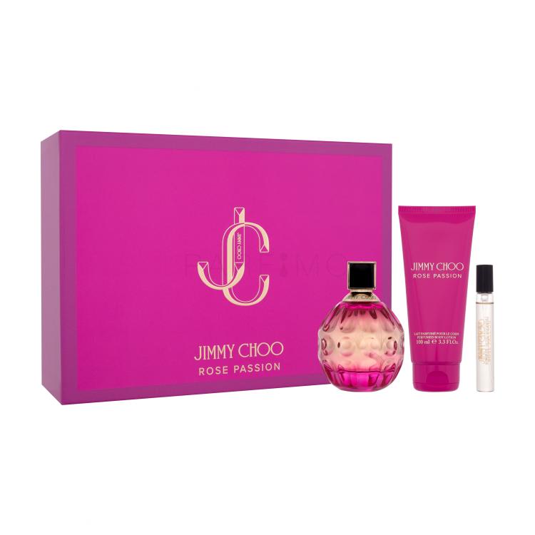 Jimmy Choo Rose Passion Ajándékcsomagok eau de parfum 100 ml + eau de parfum 7,5 ml + testápoló tej 100 ml
