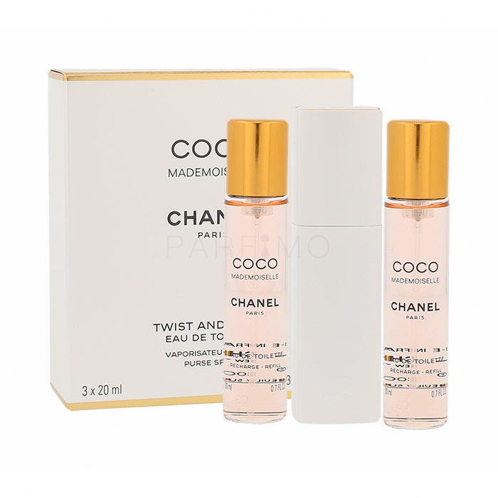 Chanel Coco Mademoiselle 3x 20 ml Eau de Toilette nőknek Twist and Spray 20 ml
