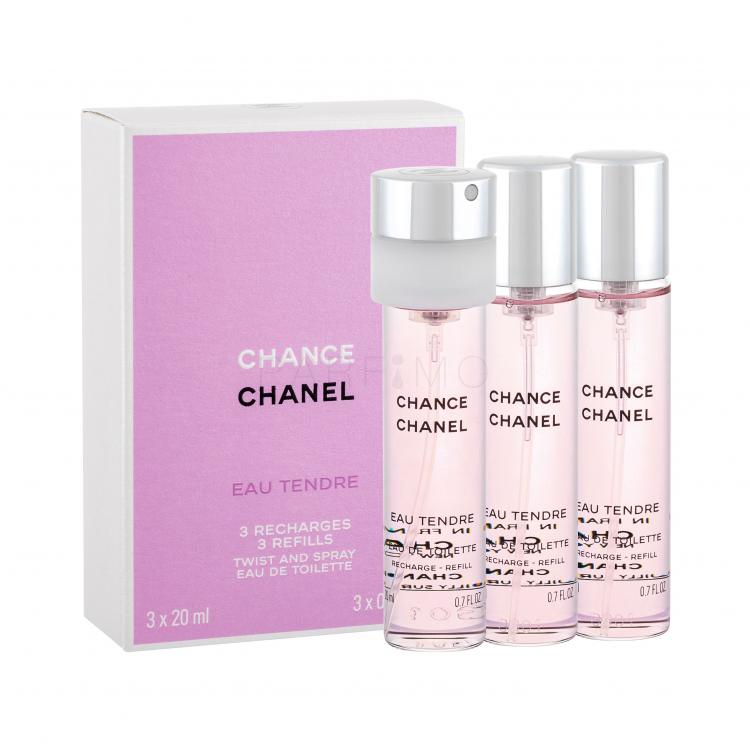 Chanel Chance Eau Tendre 3x 20 ml Eau de Toilette nőknek Refill 20 ml
