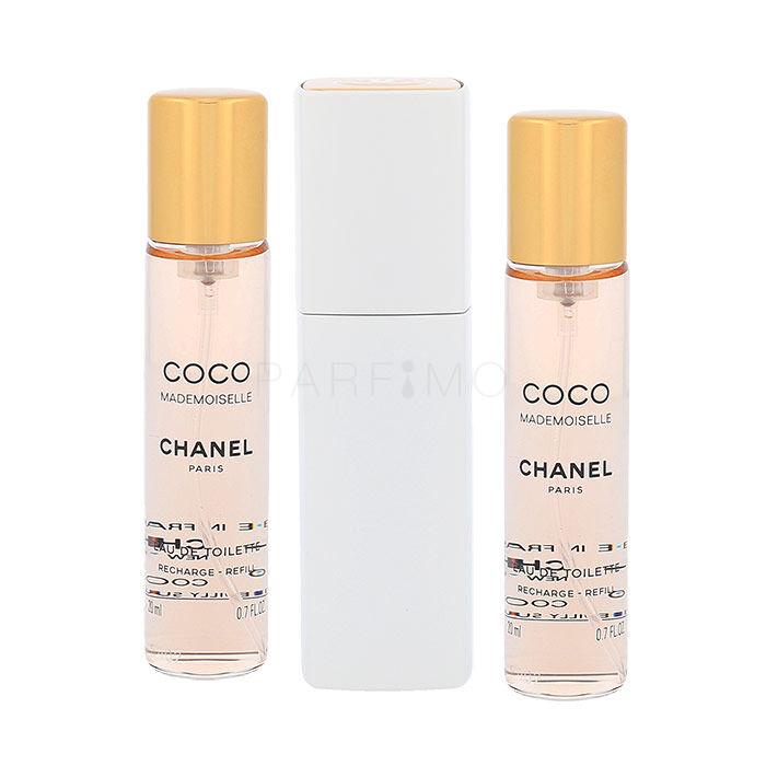 Chanel Coco Mademoiselle 3x 20 ml Eau de Toilette nőknek Twist and Spray 20 ml teszter