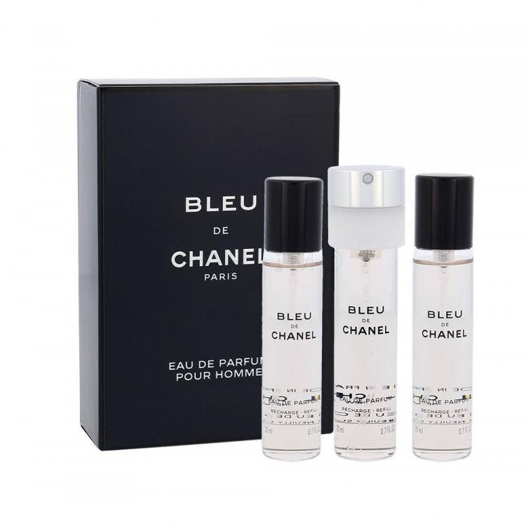 Chanel Bleu de Chanel 3x 20 ml Eau de Parfum férfiaknak Refill 60 ml