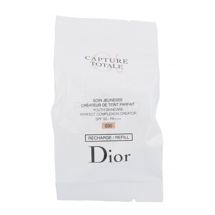 Christian Dior Capture Totale Dreamskin Moist &amp; Perfect Cushion SPF50+ Alapozó nőknek Refill 15 g Változat 030 teszter