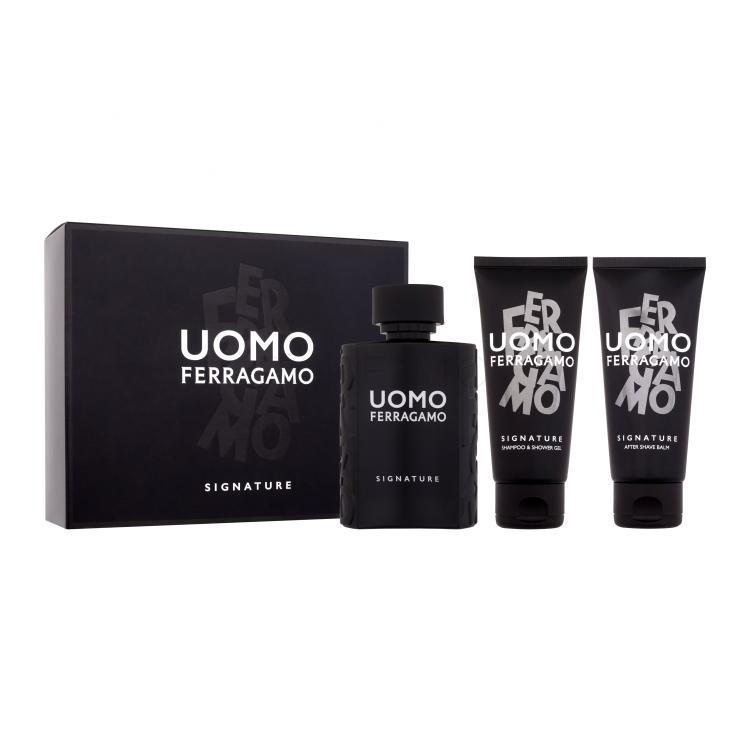 Ferragamo Uomo Signature Ajándékcsomagok eau de parfum 100 ml + sampon és tusfürdő 100 ml + borotválkozás utáni balzsam 100 ml
