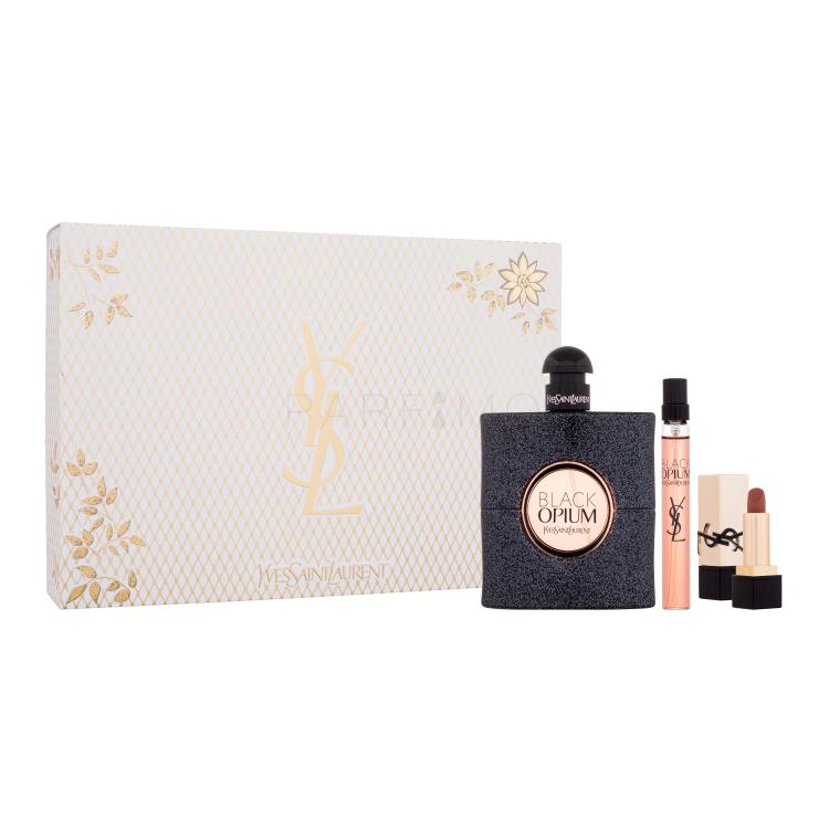 Yves Saint Laurent Black Opium Ajándékcsomagok eau de parfum 90 ml + eau de parfum 10 ml + Rouge Pur Couture rúzs 1,3 g NM Nu Muse