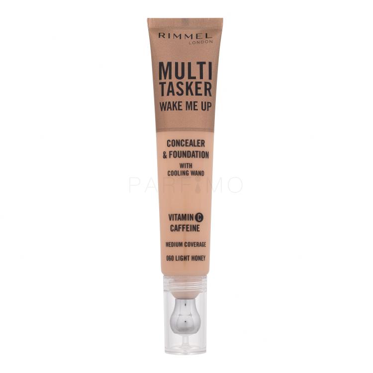 Rimmel London Multi Tasker Wake Me Up Concealer &amp; Foundation Korrektor nőknek 20 ml Változat 060 Light Honey