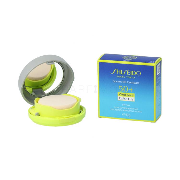 Shiseido Sports BB Compact WetForce SPF50+ Púder nőknek 12 g Változat Dark