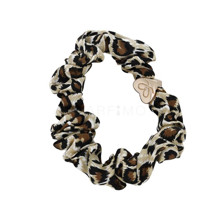By Eloise London Silk Scrunchie Gold Heart Hajgumi nőknek 1 db Változat Leopard