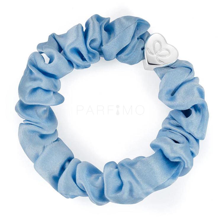 By Eloise London Silk Scrunchie Silver Heart Hajgumi nőknek 1 db Változat Sky Blue