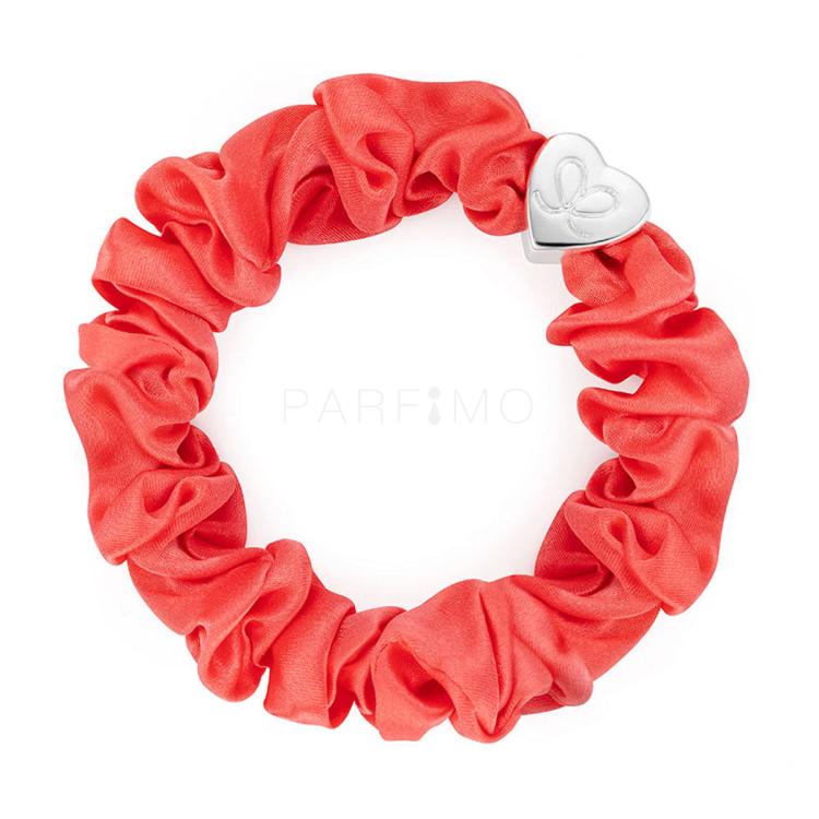 By Eloise London Silk Scrunchie Silver Heart Hajgumi nőknek 1 db Változat Neon Peach