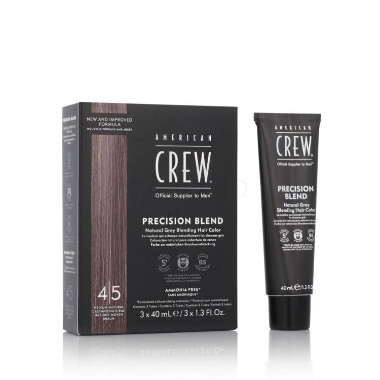 American Crew Precision Blend Natural Grey Blending Hair Color Hajfesték férfiaknak 3x40 ml Változat 4/5 Medium Natural