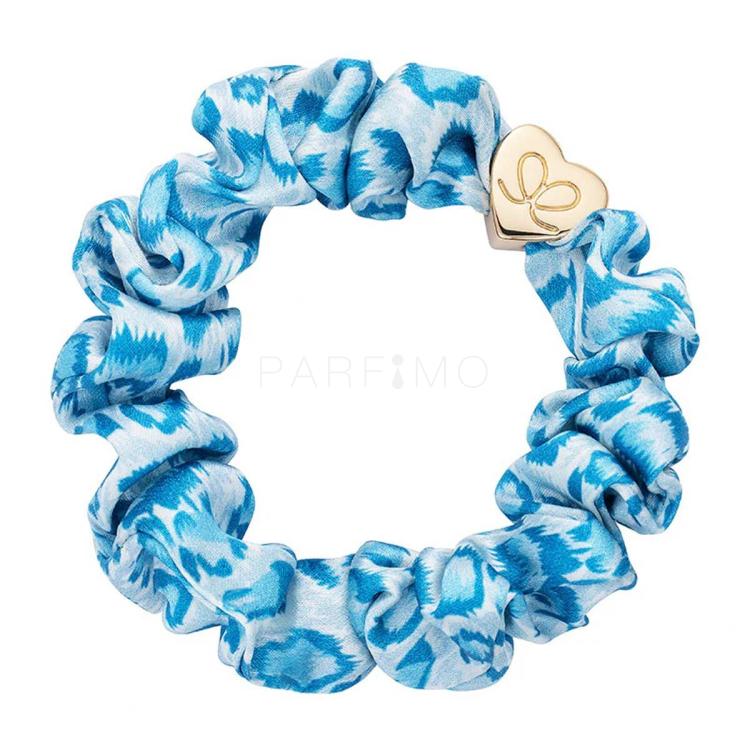 By Eloise London Silk Scrunchie Gold Heart Hajgumi nőknek 1 db Változat Blue Leopard