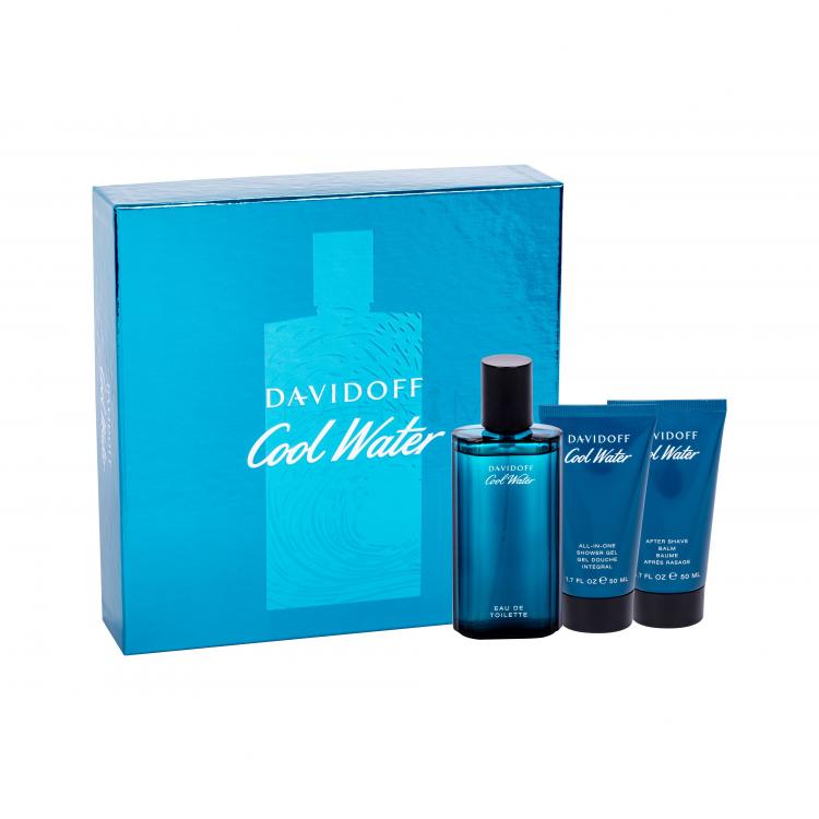 Davidoff Cool Water Ajándékcsomagok Eau de Toilette 75 ml + tusfürdő 50 ml + borotválkozás utáni balzsam 50 ml