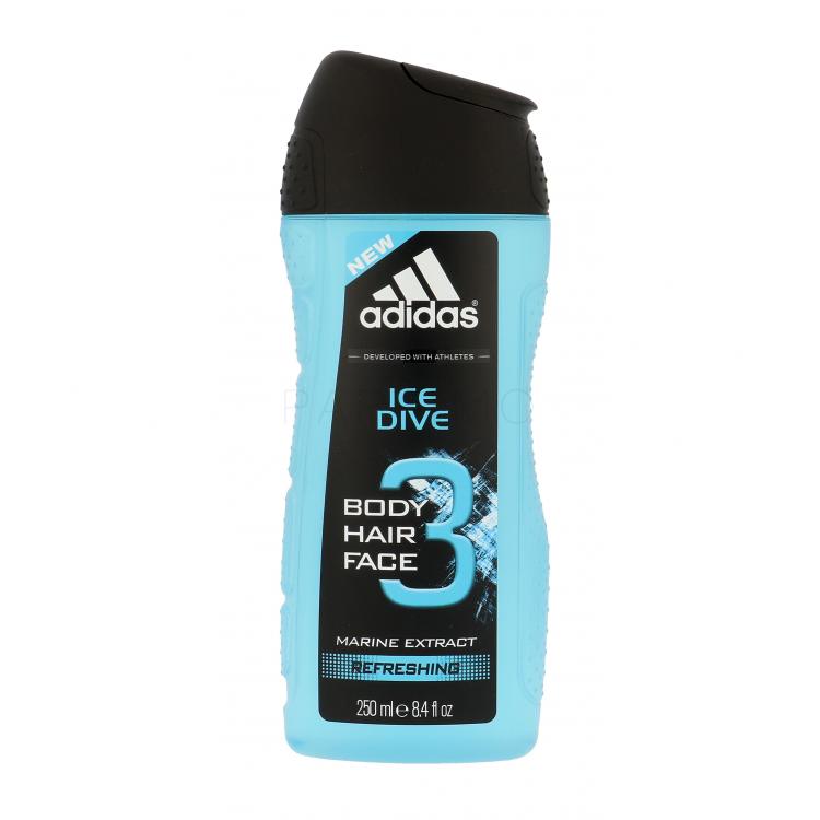 Adidas Ice Dive 3in1 Tusfürdő férfiaknak 250 ml