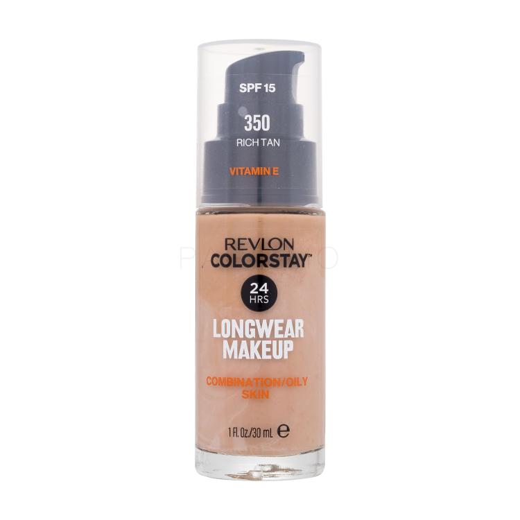 Revlon Colorstay Combination Oily Skin SPF15 Alapozó nőknek 30 ml Változat 350 Rich Tan
