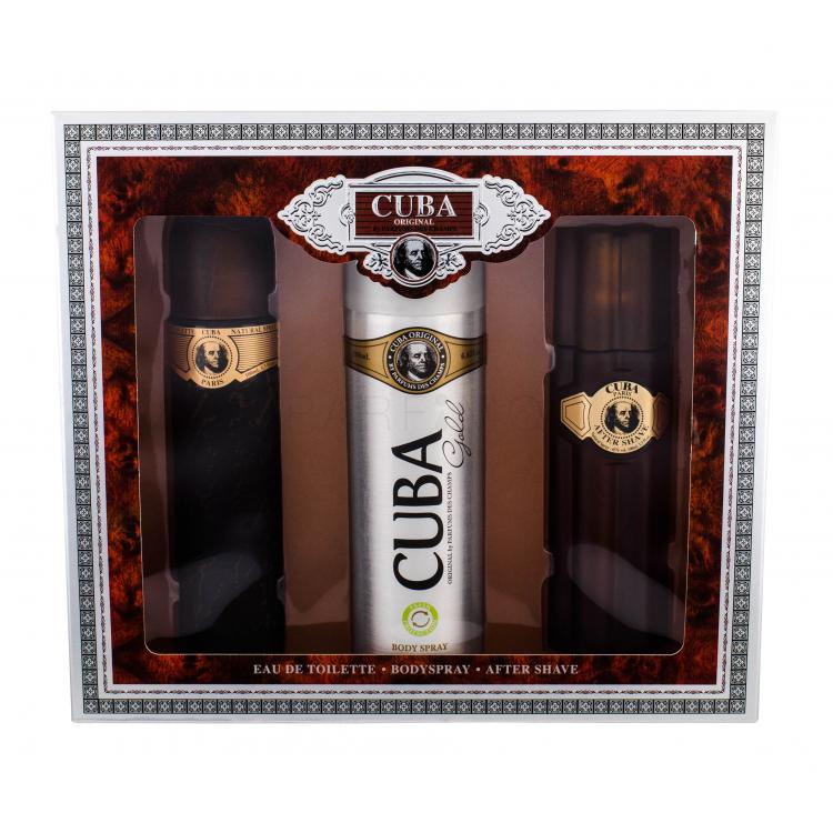 Cuba Gold Ajándékcsomagok Eau de Toilette 100 ml + borotválkozás utáni arcszesz 100 ml + dezodor 200 ml