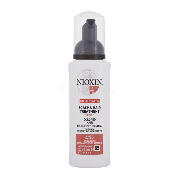 Nioxin System 4 Color Safe Scalp &amp; Hair Treatment Öblítést nem igénylő hajápoló nőknek 100 ml